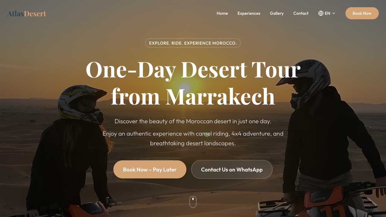 Cover artwork for Atlas Desert Adventures — Multilingual Travel Site