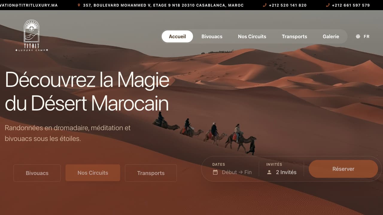 Cover artwork for Titrit Luxury — Desert Travel Website